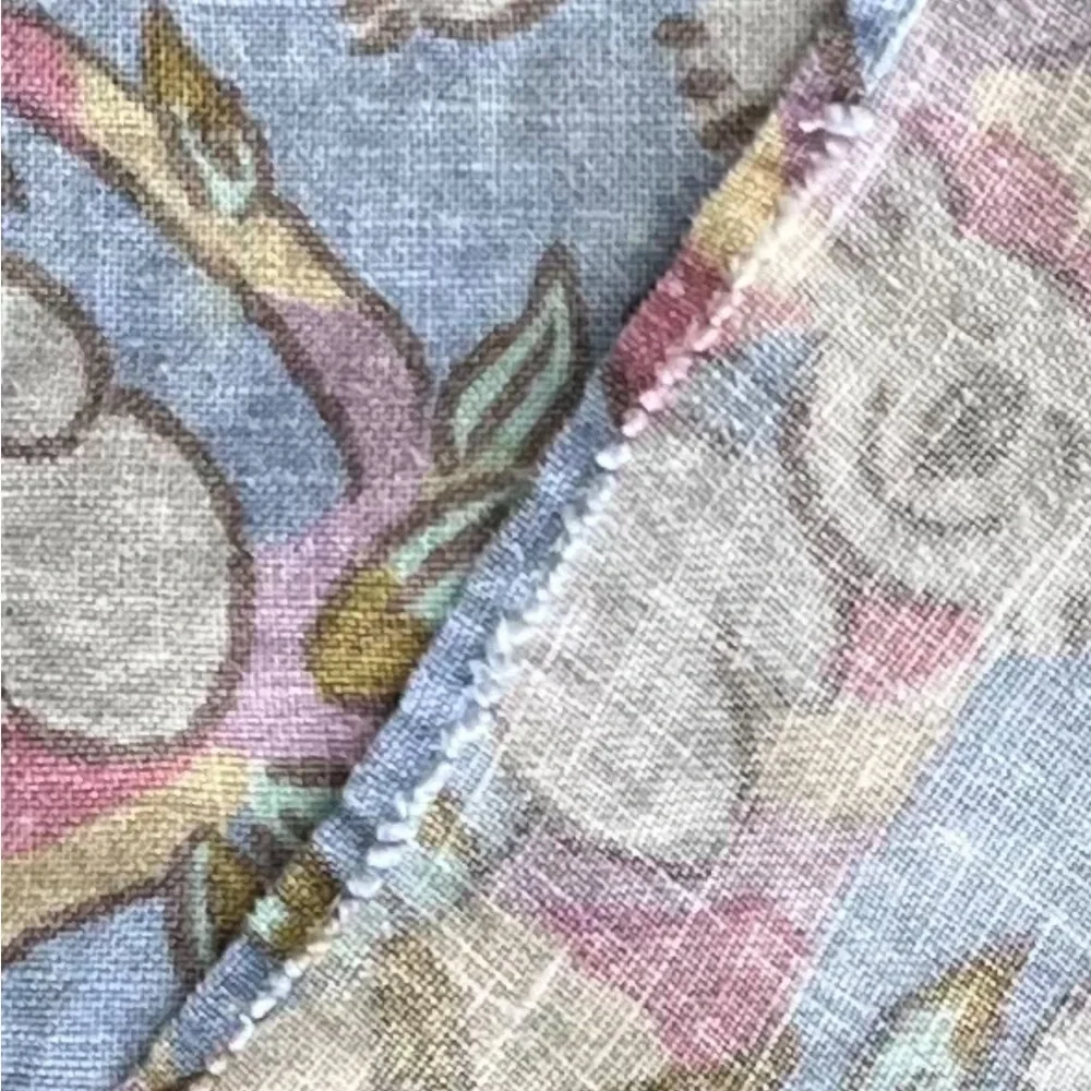 Vintage Ken Done Happy Koala Print Pure Linen Tea Towel Pastel Blue Pink 17 x 29